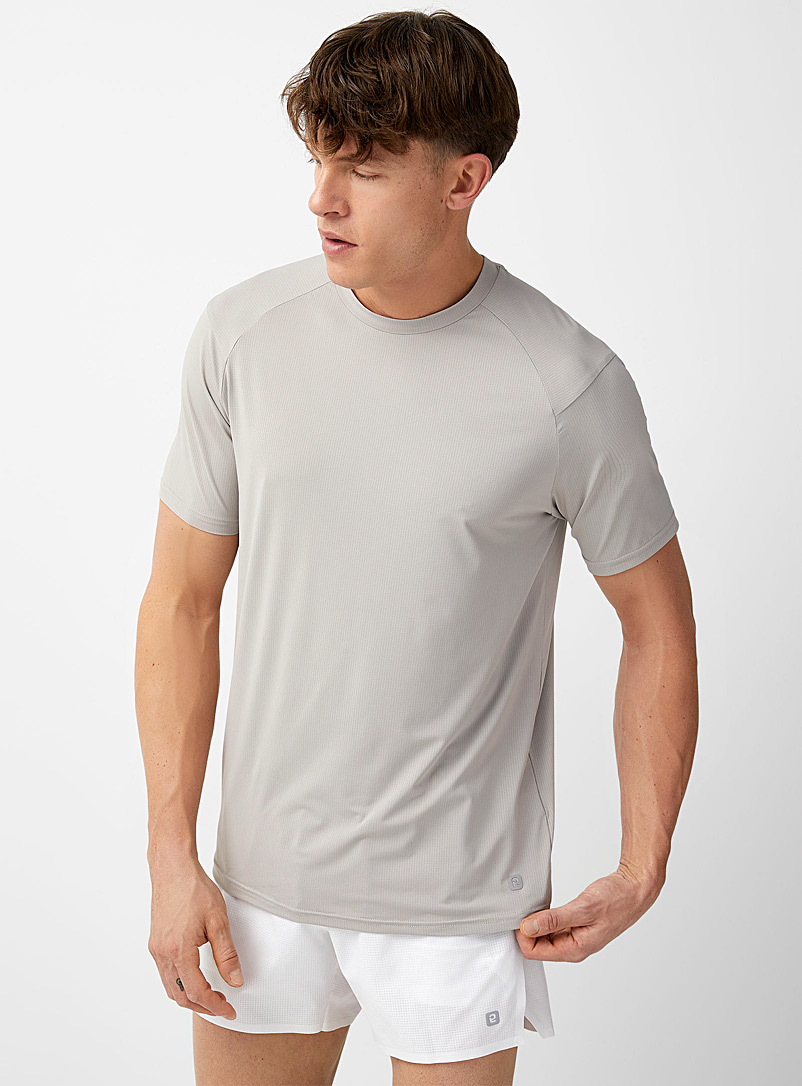 I.FIV5 Light Grey Micro-perforated high-intensity T-shirt for men