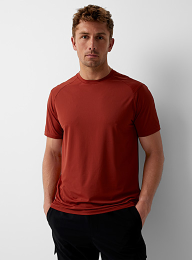 I.FIV5: Le t-shirt haute intensité microperforé Rouge foncé-vin-rubis pour homme