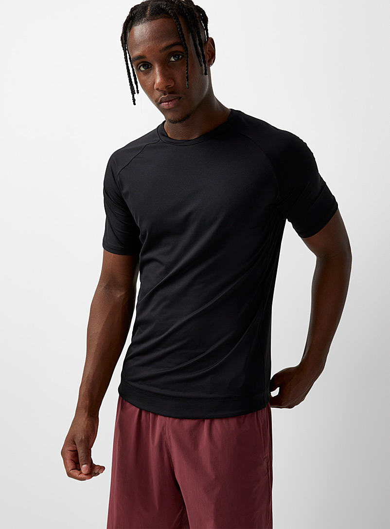 I.FIV5 Black Perforated logo fitted T-shirt for men