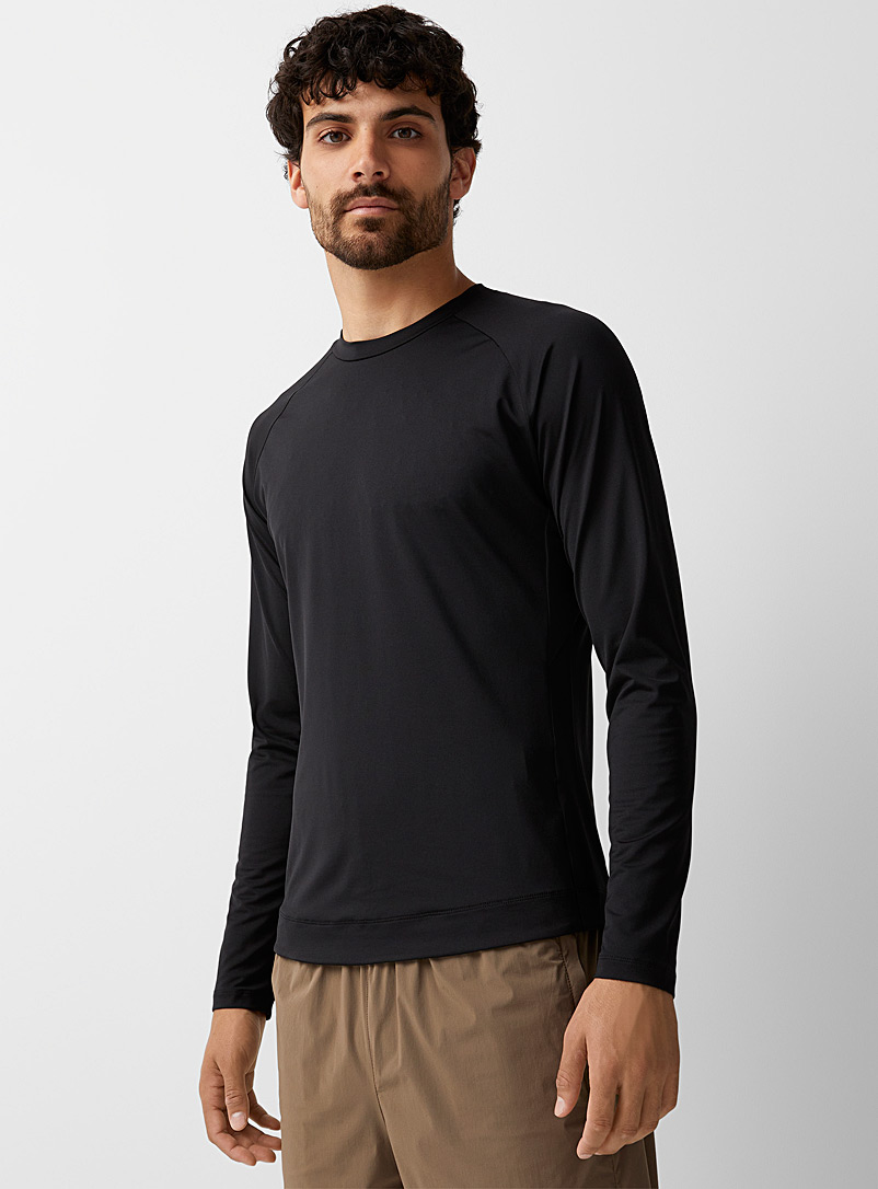 I.FIV5: Le t-shirt ajusté manches longues Noir pour homme