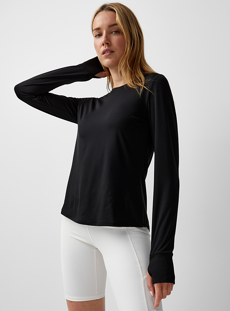 I.FIV5 Black Nyssa laser-back T-shirt for women
