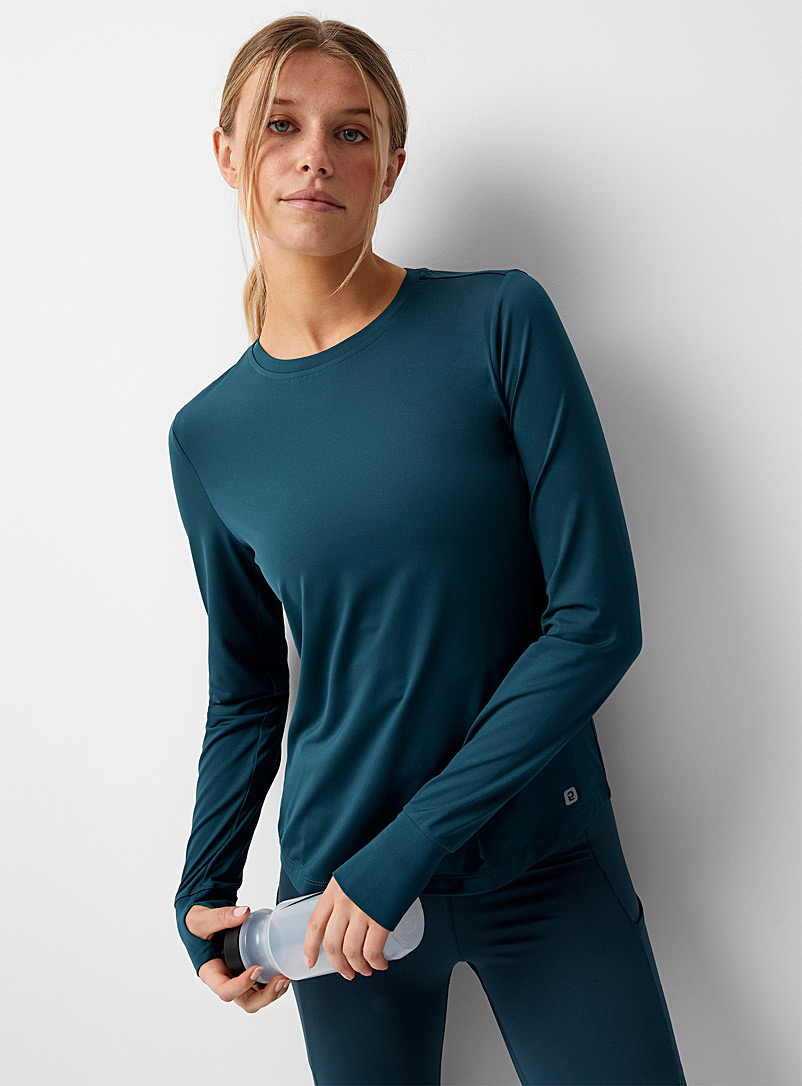 I.FIV5: Le t-shirt dos laser en V Nyssa Vert bouteille pour femme