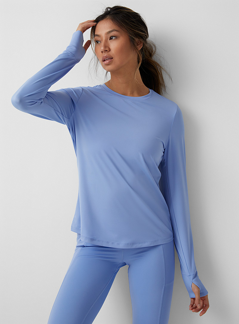 I.FIV5: Le t-shirt dos laser en V Nyssa Bleu pâle-bleu poudre pour femme