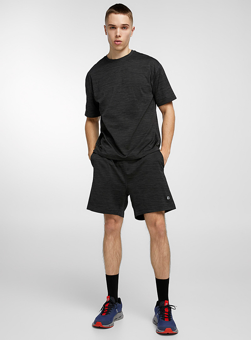 I.FIV5 Charcoal Space dye heavyweight jersey short for men
