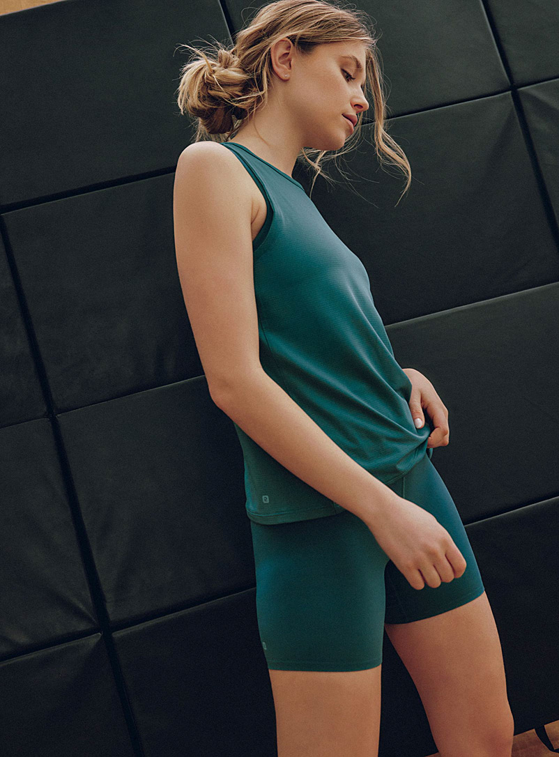 I.FIV5: La camisole microperforée Sarcelle-turquoise-aqua pour femme
