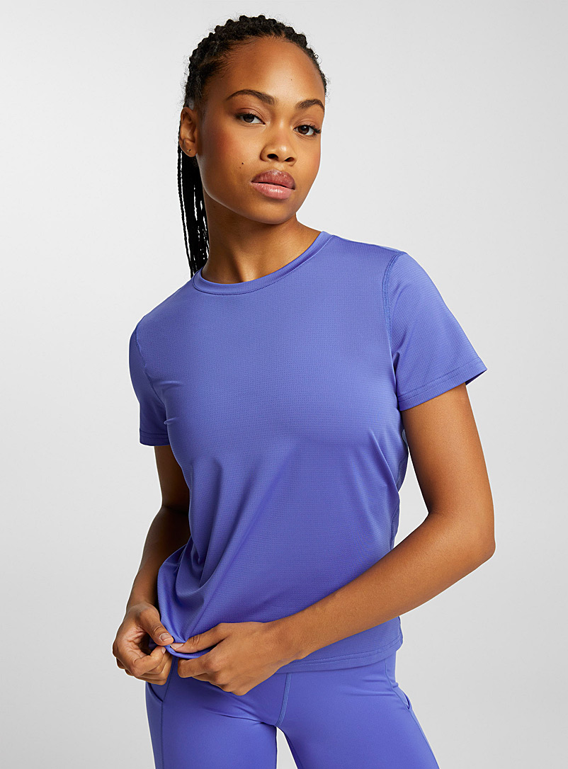 I.FIV5 Periwinke Micro-perforated fitted tee for women