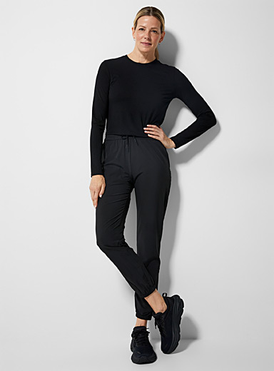 I.FIV5 Black Fine stretch-fabric joggers for women