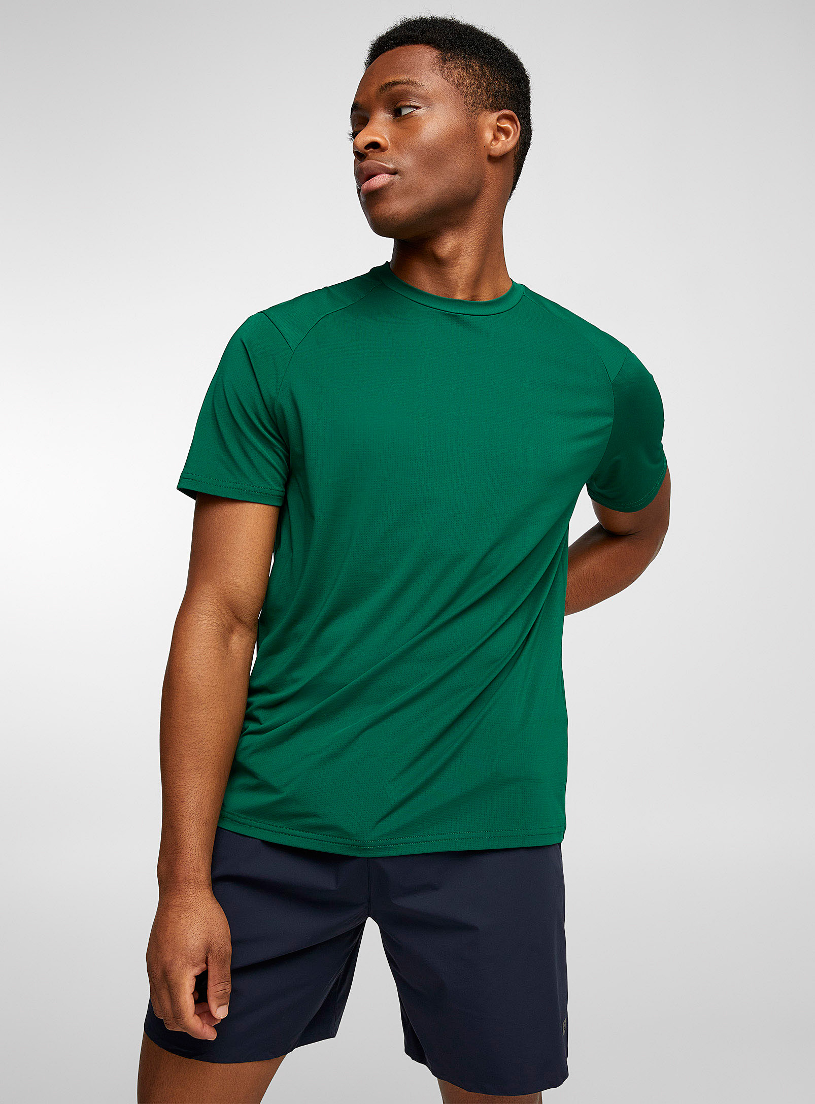 I.fiv5 Micro-perforated High-intensity Tee In Mossy Green