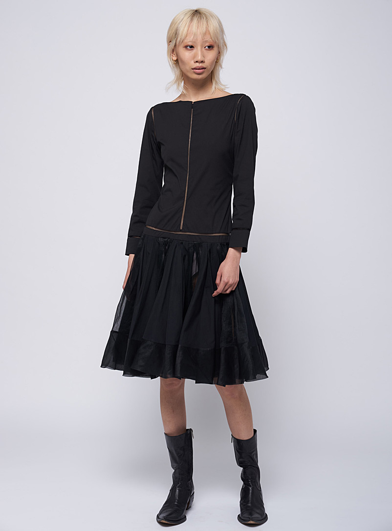 VSP Consignment Black Black pleated-skirt dress Jean Paul Gaultier for women
