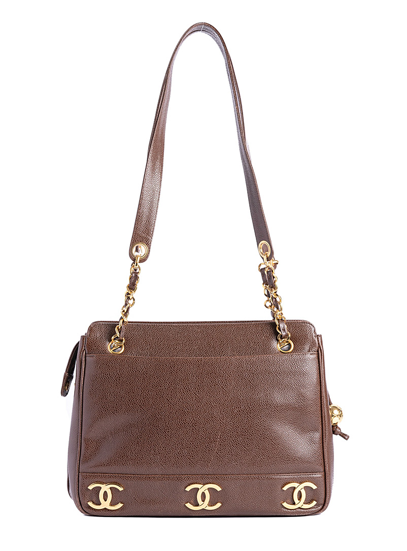 Edito Vintage Brown Triple Coco shoulder bag Chanel for women