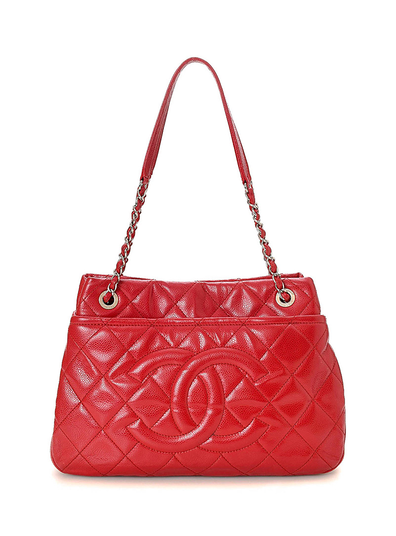 Edito Vintage Red CC logo chain tote bag Chanel for women