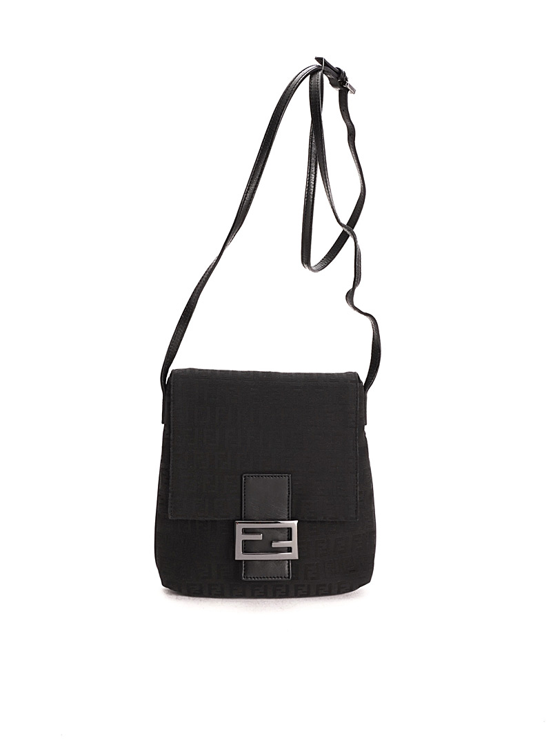 Edito Vintage Black Zucca crossbody bag for women