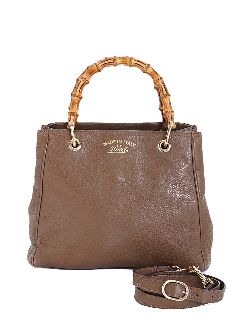Edito Vintage Dark Brown Bamboo shopper handbag Gucci for women