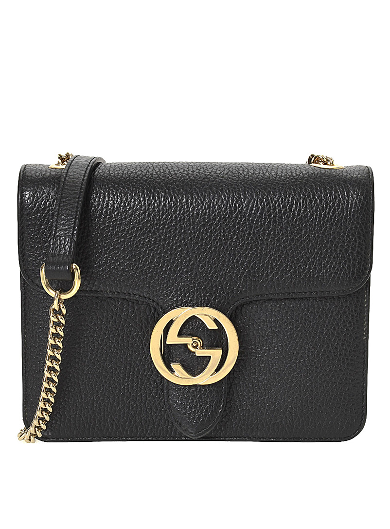 Edito Vintage: Le sac à main chaîne Interlocking GG Gucci Noir pour femme