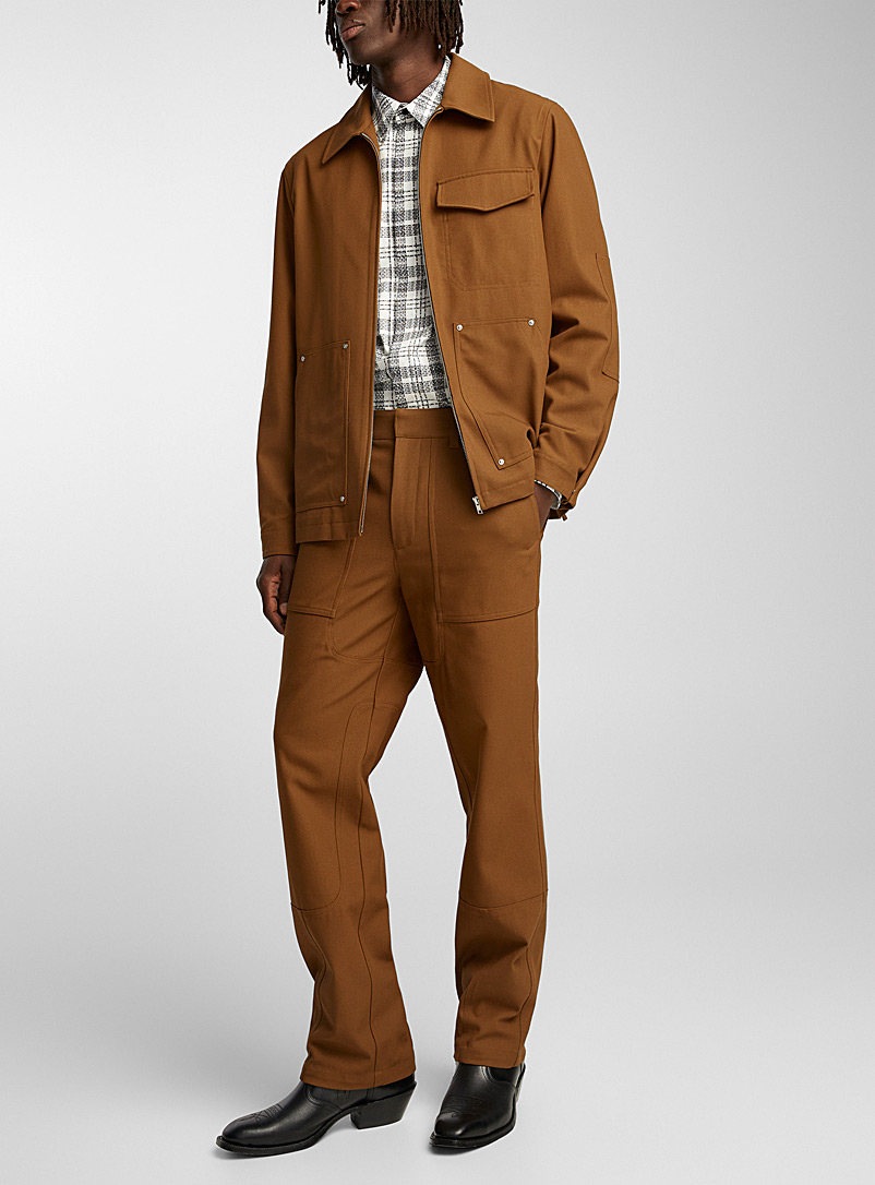 Helmut Lang Brown Tobacco-coloured utilitarian pant for men