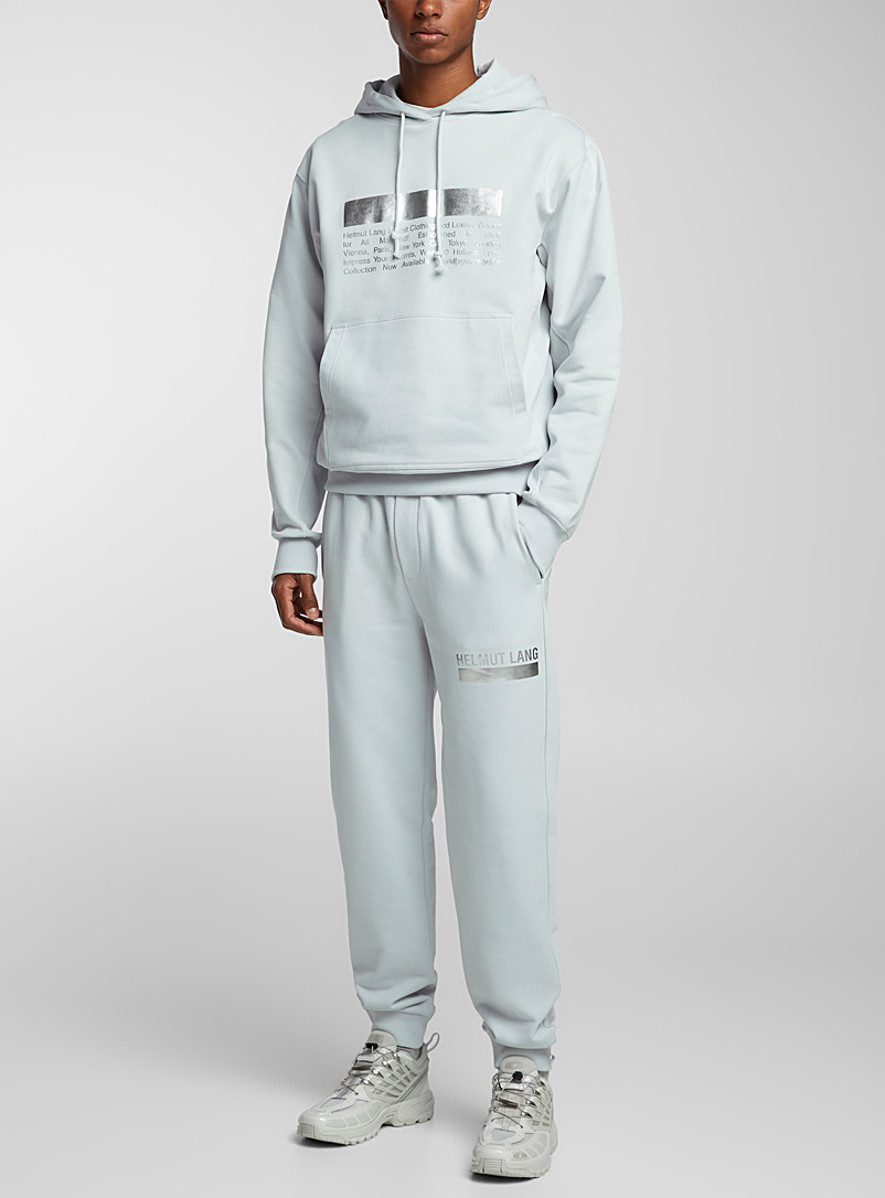 Helmut Lang Baby Blue Space silvery signature jogger for men