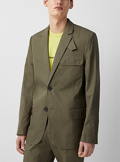 Helmut Lang Cream Beige Khaki utilitarian jacket for men