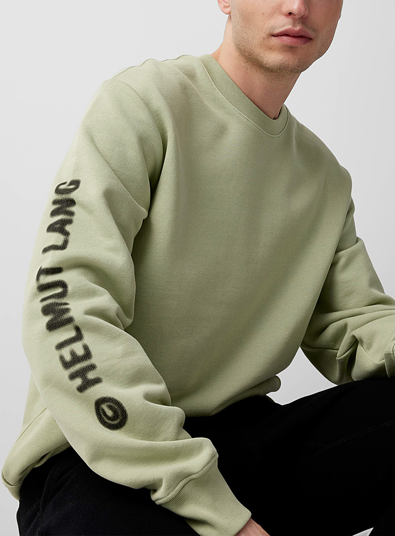 Helmut Lang Green Blur logo sweatshirt for men