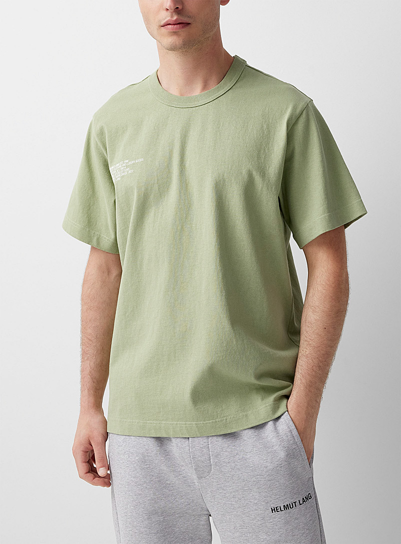 Helmut Lang Green Blur logo T-shirt for men