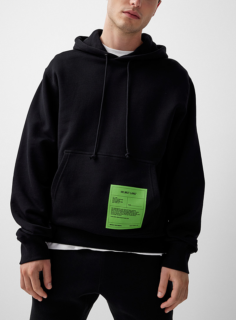Helmut Lang Black Patch hoodie for men