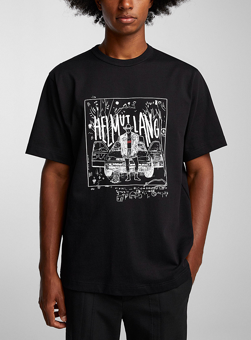 Helmut Lang: Le t-shirt signature imprimé western Noir pour homme