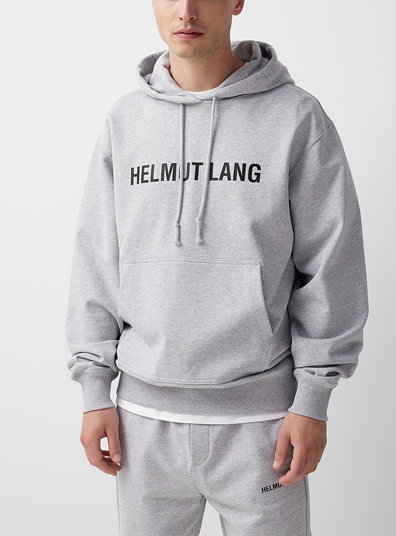 Helmut Lang Grey Core logo hoodie for men