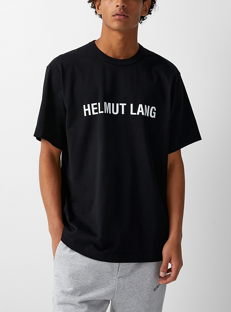 Helmut Lang: Le t-shirt blanc logo Core Noir pour homme