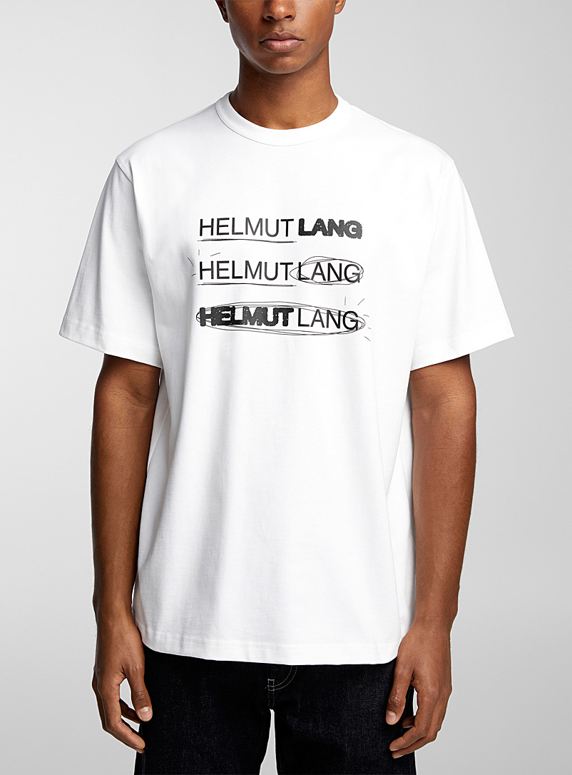 Helmut Lang: Le t-shirt Space trois signatures Blanc pour homme