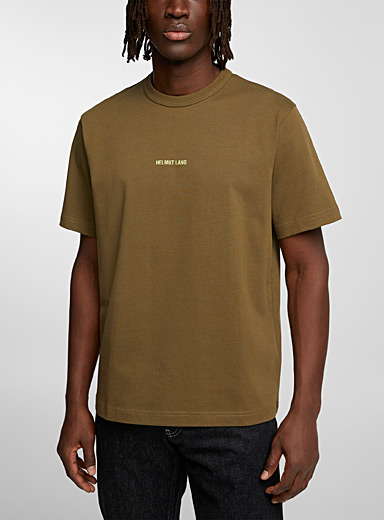 Helmut Lang Mossy Green Space signature khaki T-shirt for men