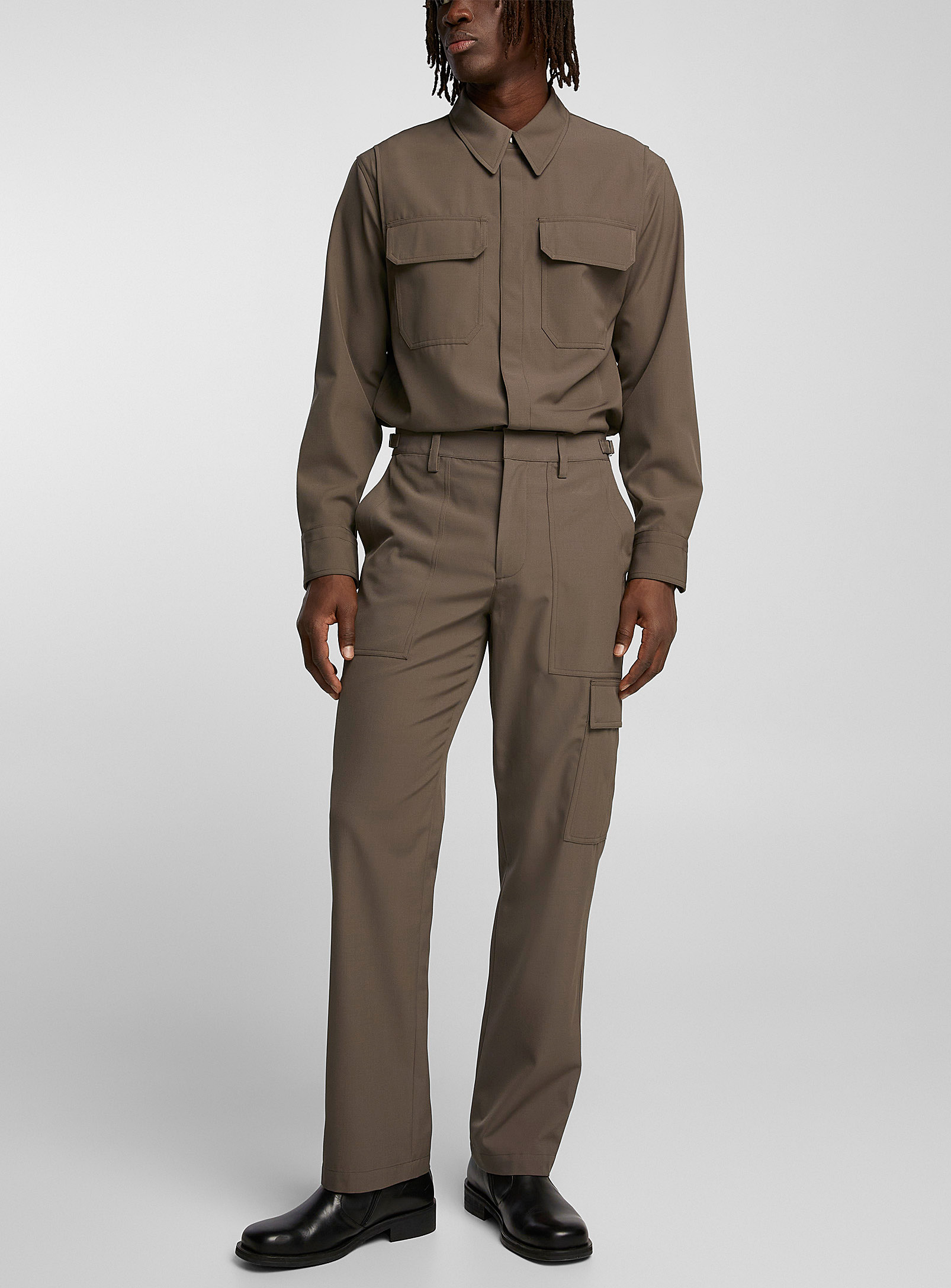 Shop Helmut Lang Twill Cargo Pant In Cream Beige