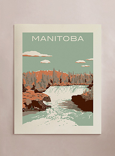 L'affiche Voyage au Manitoba 16 x 20 po