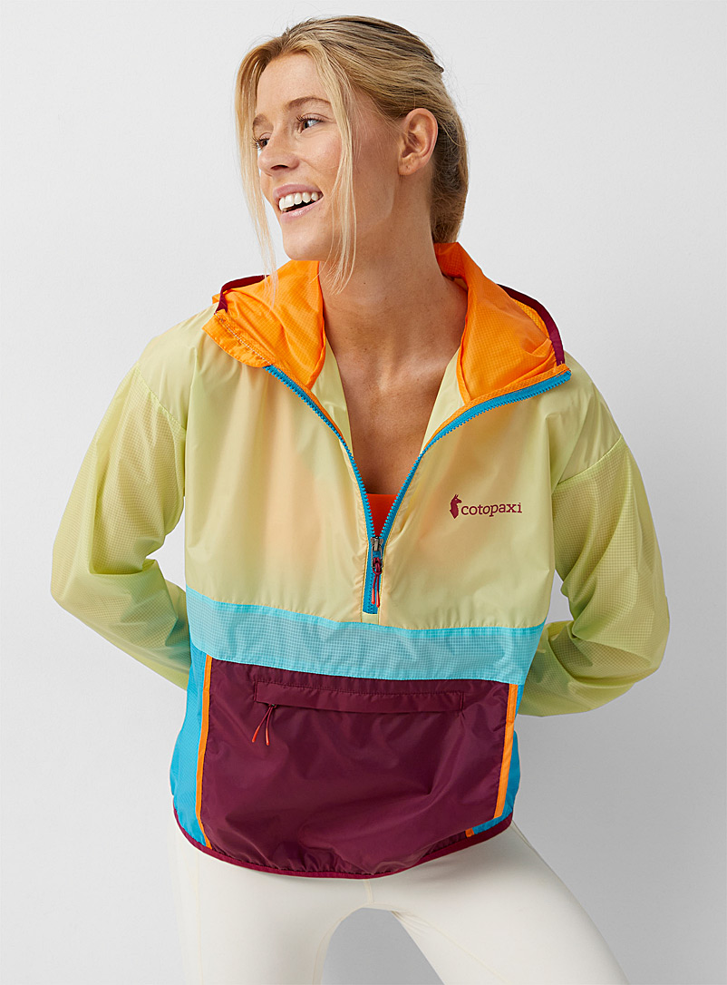 Cotopaxi Light Yellow Cropped colour-block windbreaker for women