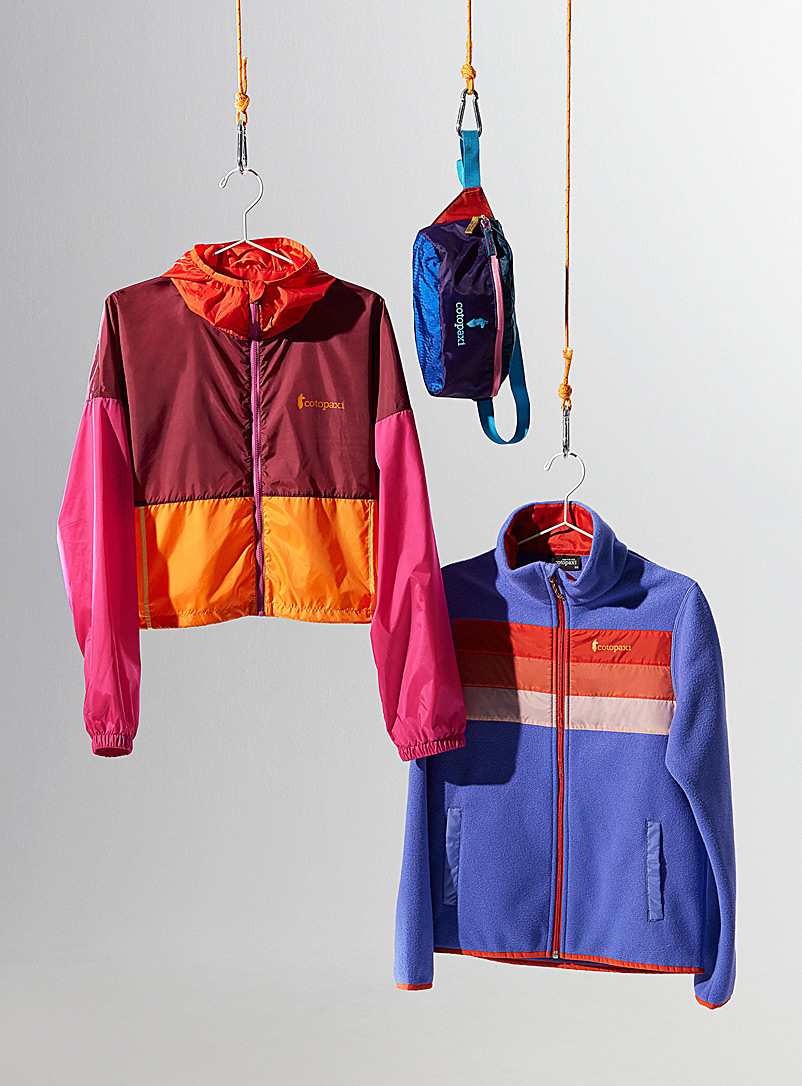Cotopaxi Pink Cropped colour-block windbreaker for women