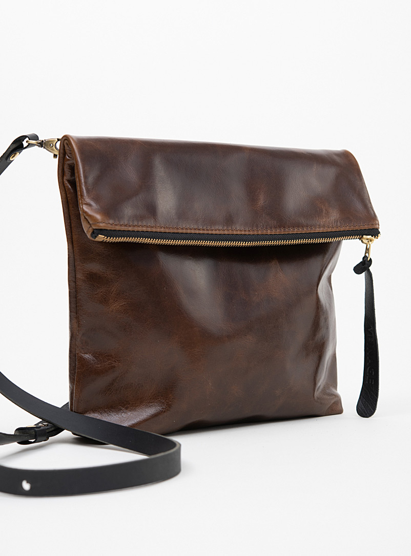 Veinage Brown Bordeaux shoulder handbag