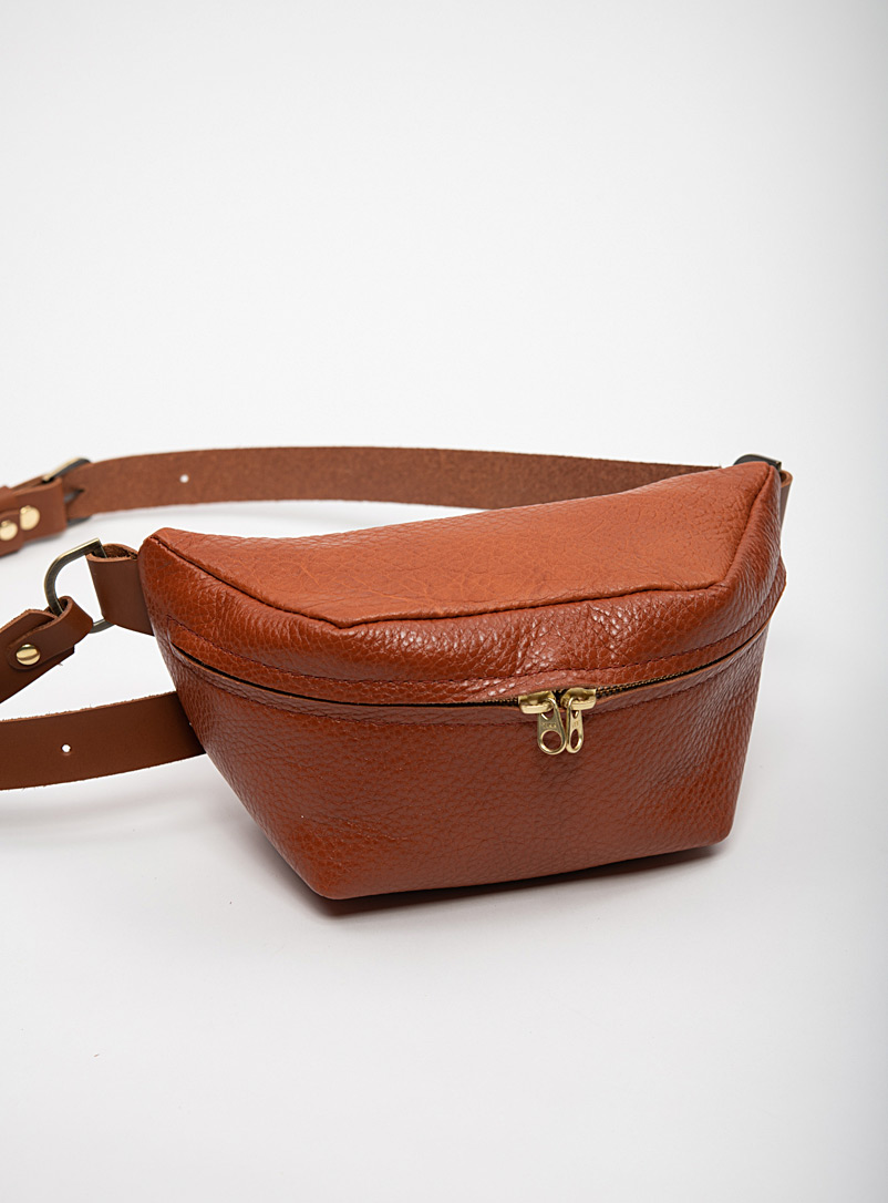 Veinage Copper/Rust Musa leather belt bag
