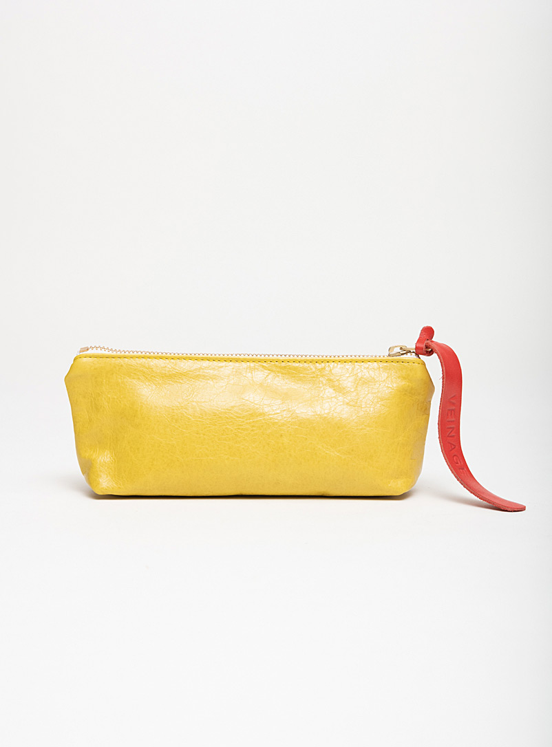 Veinage Dark Yellow Turin leather case