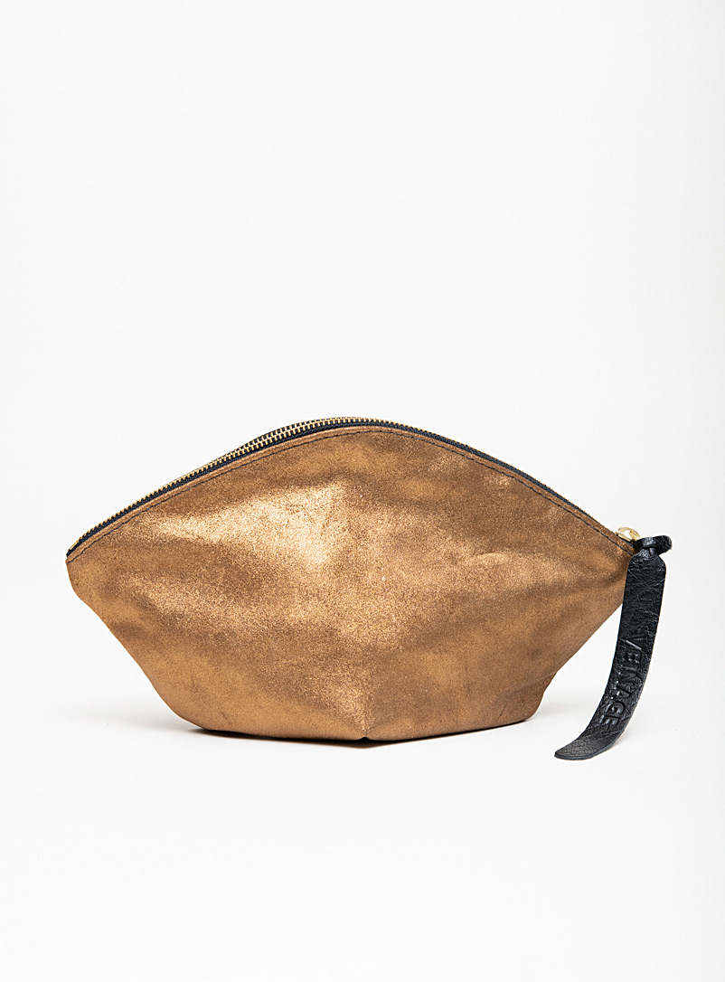 Veinage Amber Bronze Naples leather pouch