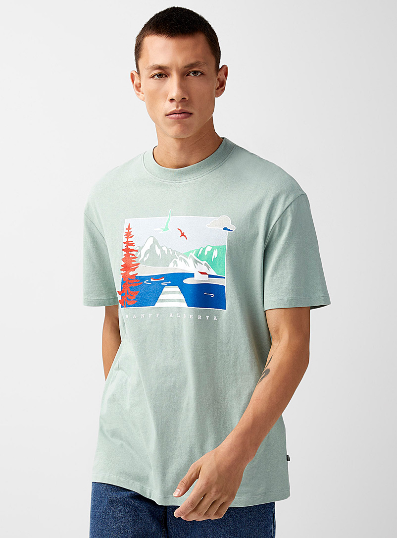 Djab: Le t-shirt carré destination Banff Vert pâle-lime pour homme
