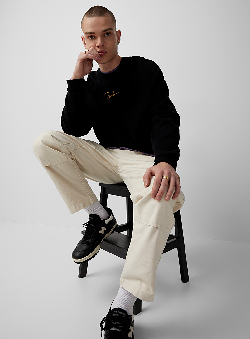 Djab Black Gold cursive logo crew-neck sweatshirt DJAB 101 for men