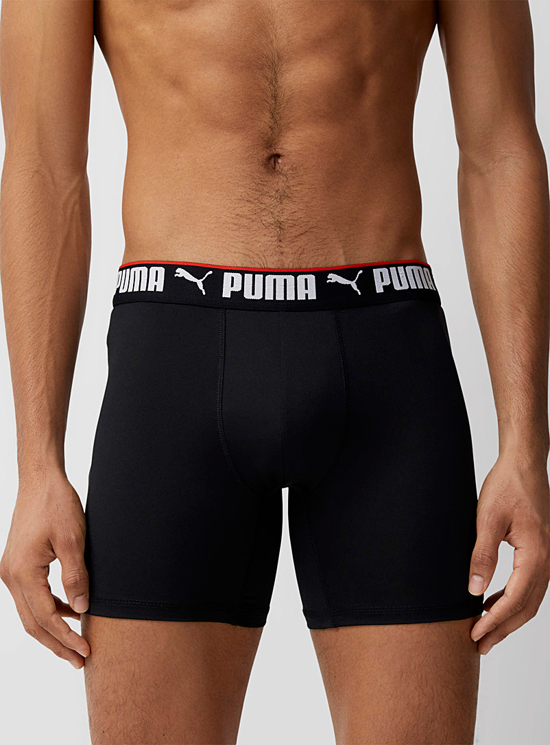 Puma Black Logo-band microfibre boxer brief for men