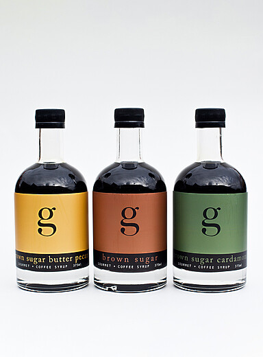 L'ensemble de sirops Sucre brun Ensemble de 3 bouteilles