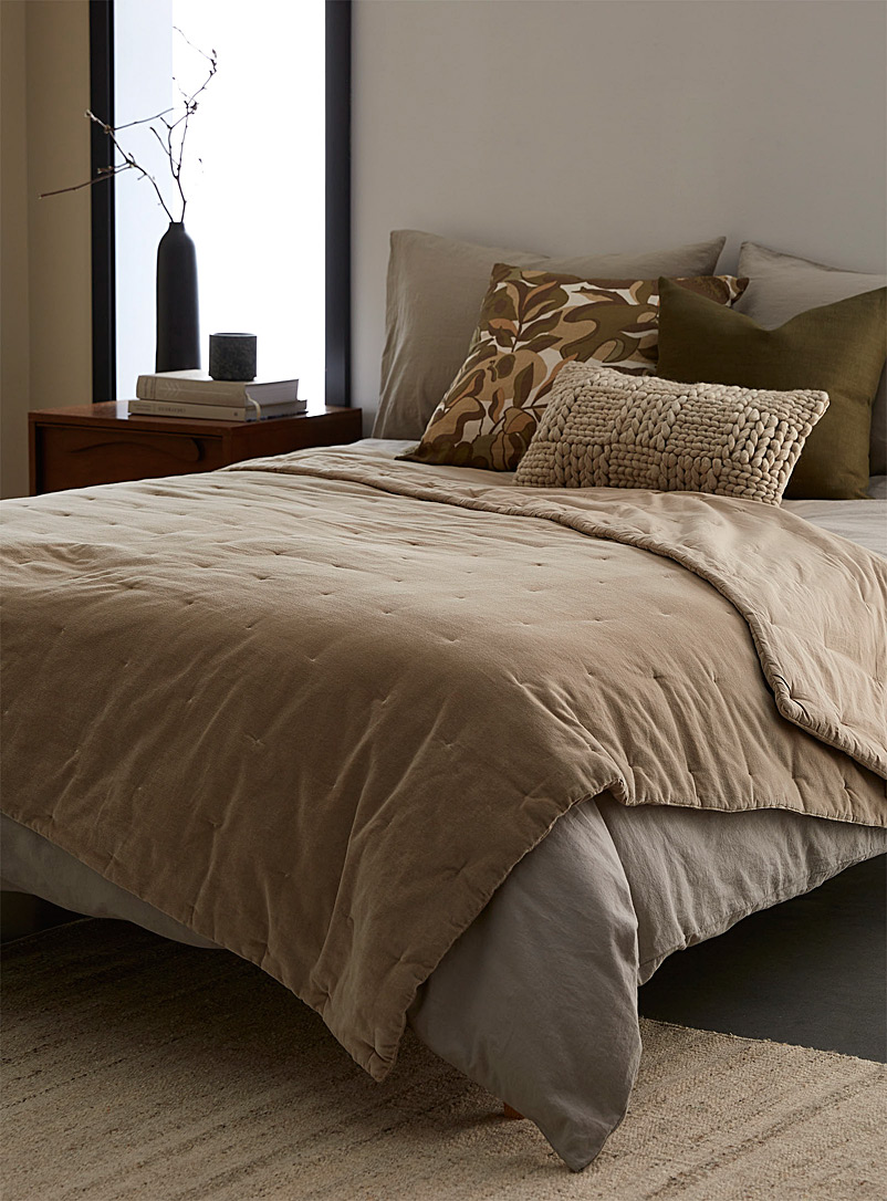 Citta Design: Le couvre-lit velouté beige sable Sable