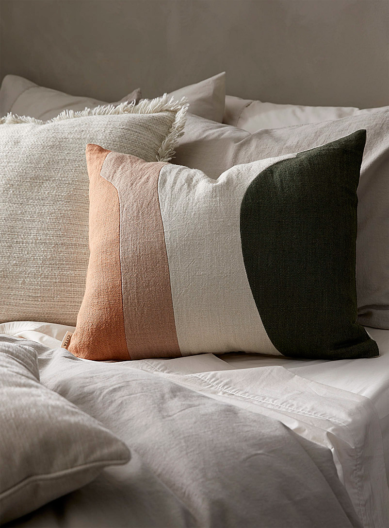 Citta Design Assorted Natural colour patchwork cushion 45 x 55 cm