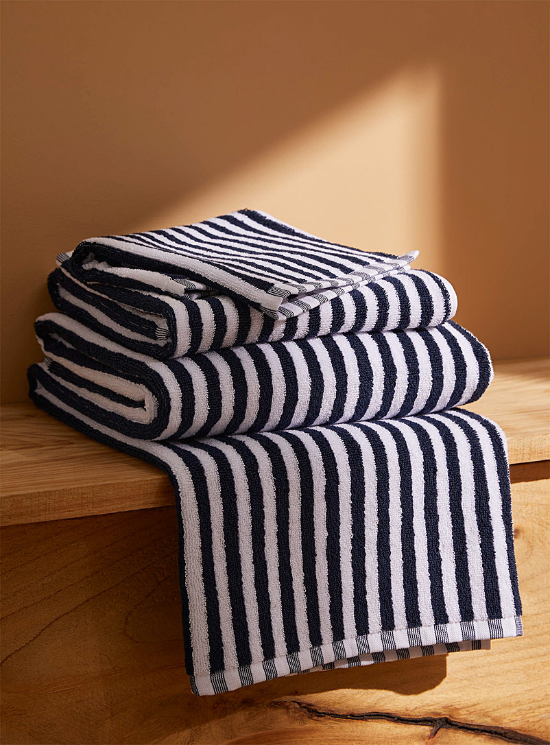Citta Design Patterned Blue Maritime stripe towels