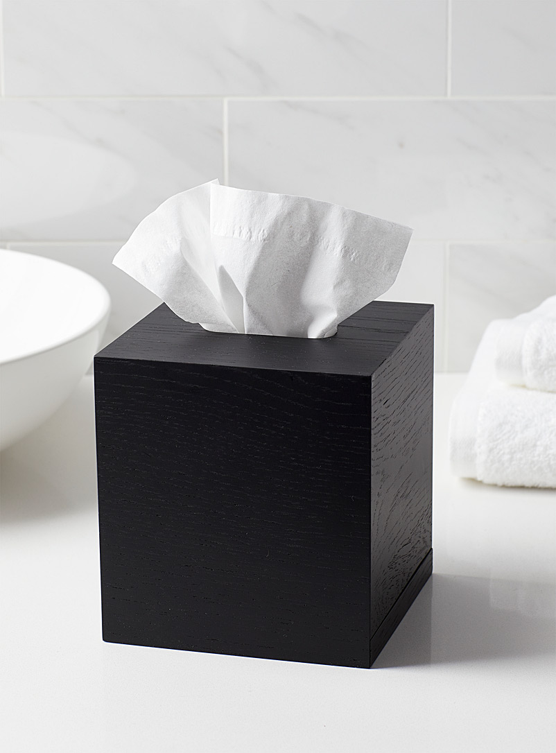 Citta Design: La boîte papier mouchoir cube de bois noir Noir
