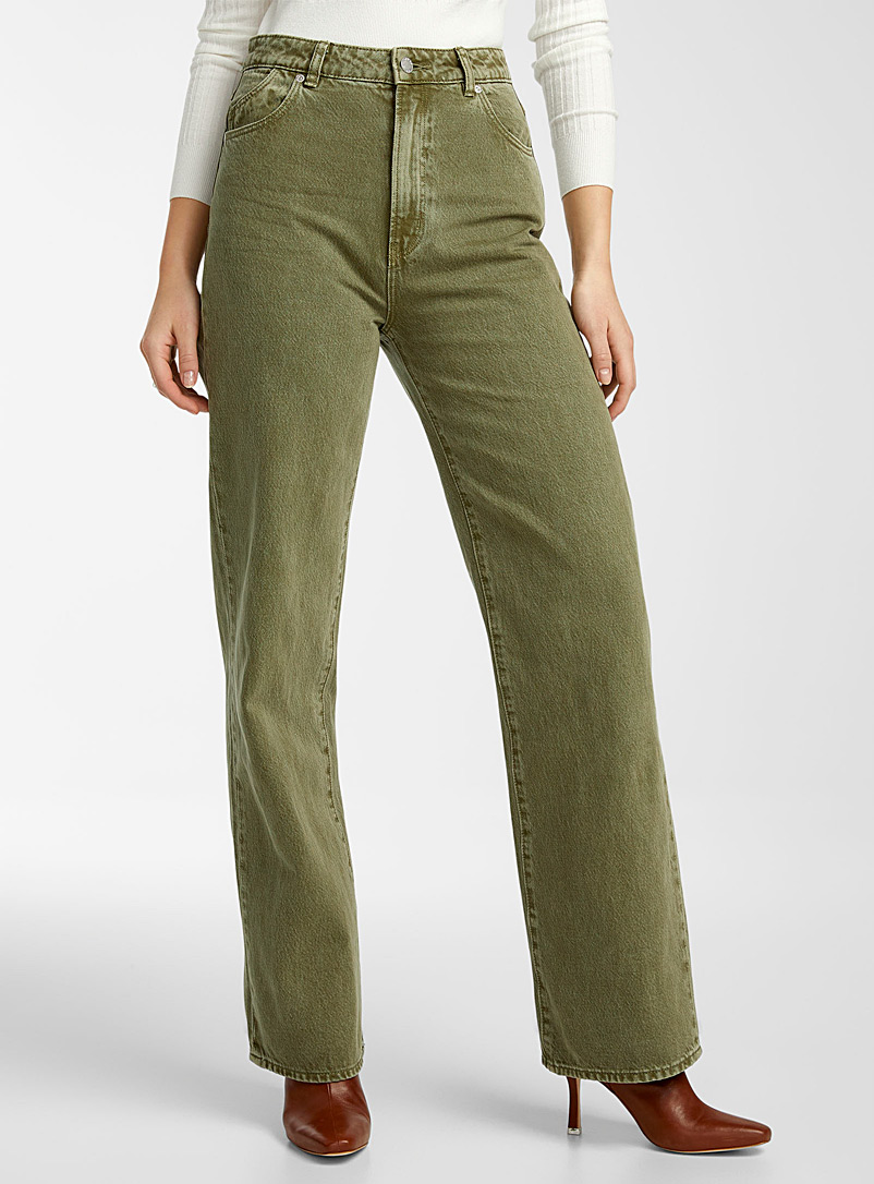 Rolla's: Le jean large vert kaki Vert pour femme
