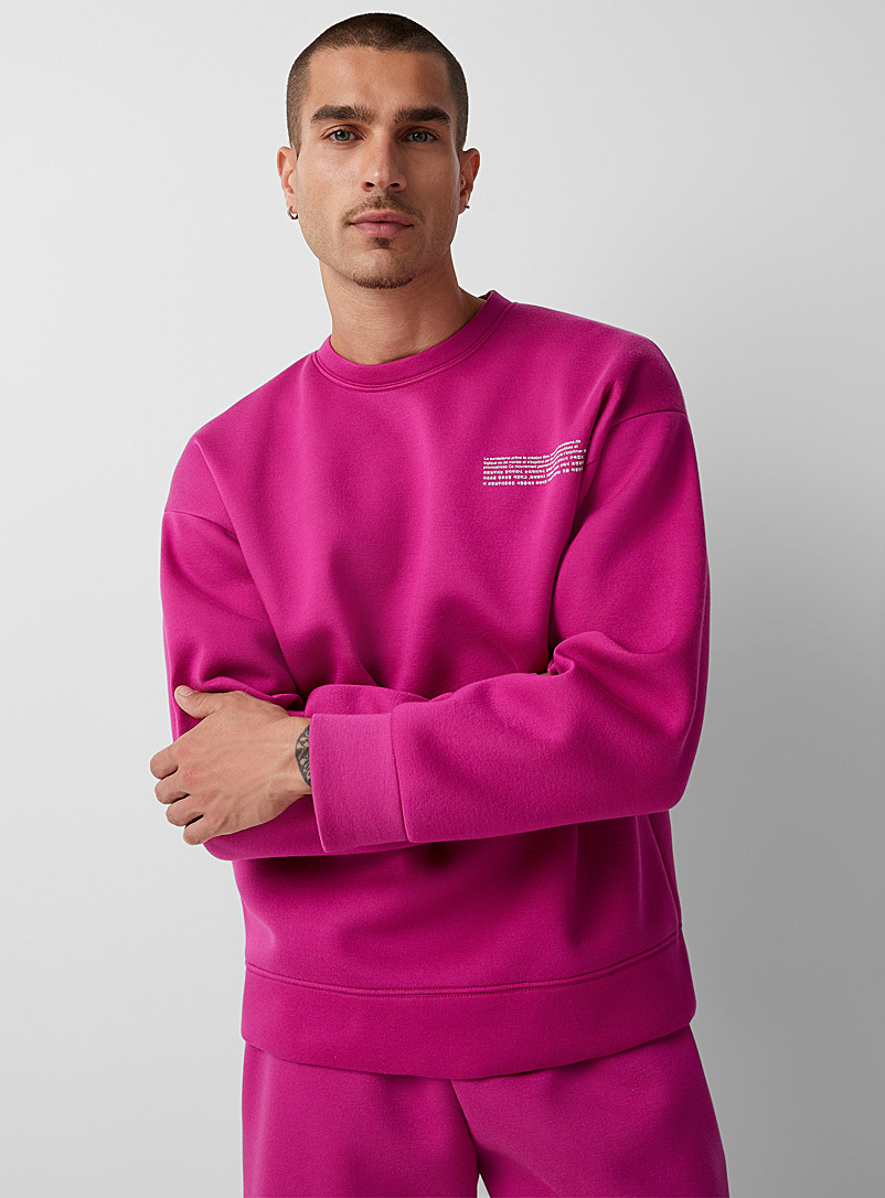 Le 31 Medium Pink Modern art neoprene sweatshirt for men