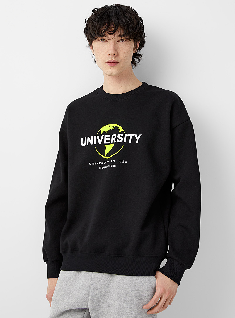 Le 31 Black University sweatshirt for men