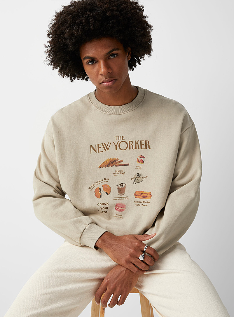 Le 31 Cream Beige The New Yorker sweatshirt for men
