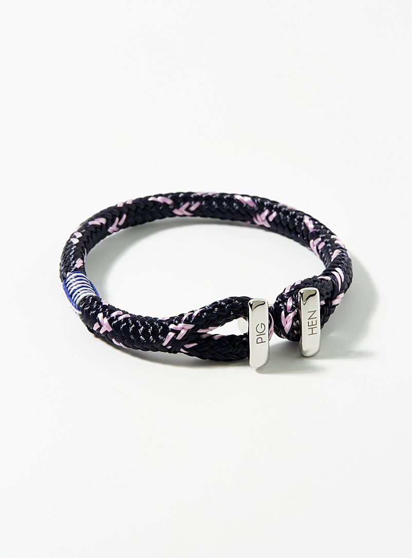 Pig & Hen Blue Icy Ike cord bracelet for men